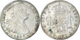 Coin, Spain, Charles IV, 8 Reales, 1803, Mexico, FT, AU(55-58), Silver, KM:109