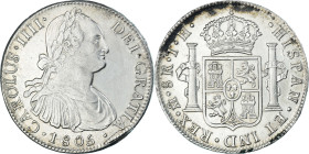 Coin, Spain, Charles IV, 8 Reales, 1805, Mexico, TH, AU(55-58), Silver, KM:109