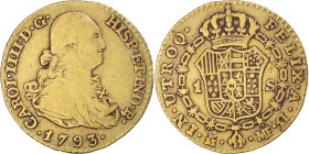 Coin, Spain, Charles IV, Escudo, 1793, Madrid, VF(30-35), Gold, KM:434