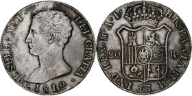 Spain, Joseph Napoleon, 20 Réales, 1812, Madrid, Silver, EF(40-45)