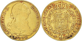 Spain, Charles III, 4 Escudos, 1787, Seville, Gold, VF(20-25), KM:418.2a