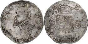 Spanish Netherlands, Philippe II, Philipsdaalder, 1588, Anvers, Silver