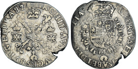 Coin, Spanish Netherlands, BRABANT, Albert & Isabella, 1/4 Patagon, Anvers