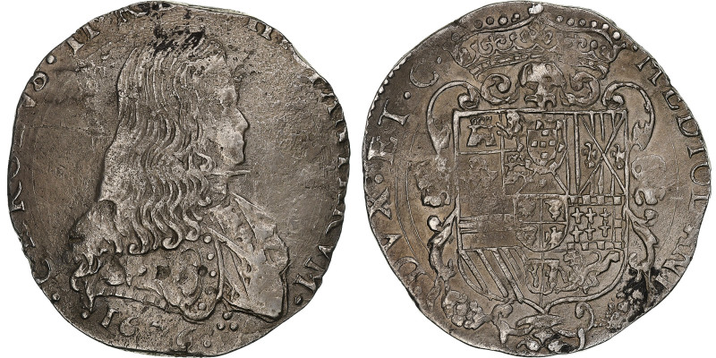 Duchy of Milan, Carlo II, Filippo, 1676, Milan, Silver, EF(40-45)
Bust on the r...