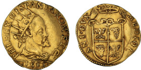 Duchy of Milan, Philip II, Doppia, 1588, Milan, Gold, EF(40-45), Friedberg:716