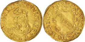 Republic of Lucca, Scudo d'oro del sole, 1552, Lucca, Gold, VF(30-35)