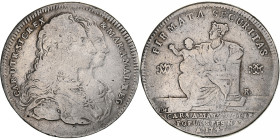 Italy, Kingdom of Naples, Charles III, Piastre, 1747, Naples, Silver, VF(20-25)