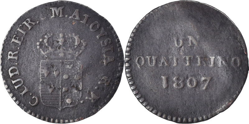 Coin, ITALIAN STATES, Charles-Louis de Bourbon, Quattrino, 1806, VF(30-35)
From...