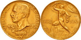 Italy, Vittorio Emanuele III, 100 Lire, 1925, Rome, Gold, AU(50-53), KM:66