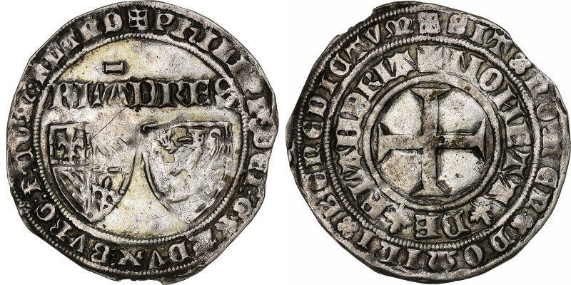 Burgundian Netherlands, County of Flanders, Philip the Bold, 2 Groats Leliaert
...