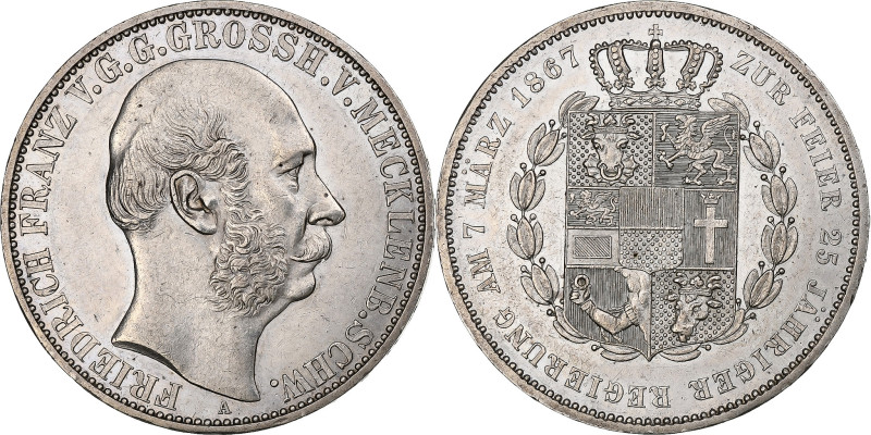 Grand Duchy of Mecklenburg-Schwerin, Friedrich Franz II, Vereinsthaler, 1867
He...