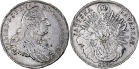 German States, BAVARIA, Karl Theodor, Thaler, 1781, Munich, Silver, VF(30-35)