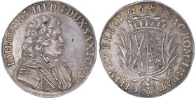 Coin, German States, SAXONY-ALBERTINE, Johann Georg III, 2/3 Thaler, Gulden