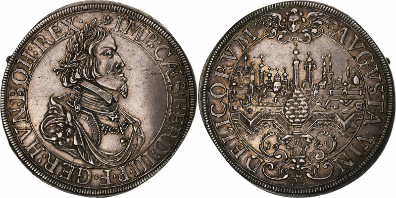 Free city of Augsburg, Ferdinand III, Thaler, 1641, Augsburg, Silver, AU(55-58)...