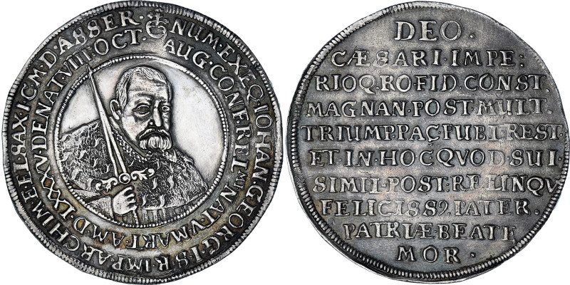 Electorate of Saxony, Johann Georg I, Thaler, 1656, Dresden, Silver, AU(50-53)
...