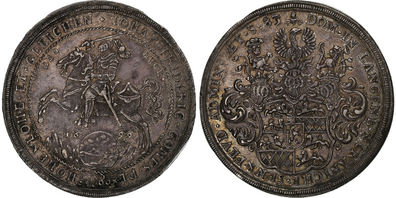 County of Neuenstein-Öhringen, Johann Friedrich, Thaler, 1699, Augsburg, Silver...