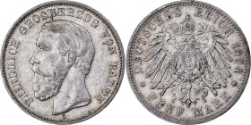 Germany, Grand-duchy of Baden, Friedrich I, 5 Mark, 1894, Karlsruhe, Silver