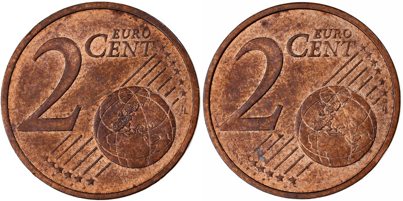 European Union, 2 Euro Cent, Error double reverse, Uncertain date, Coppered
2 E...