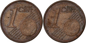 European Union, Euro Cent, error double reverse side, Coppered Steel, AU(50-53)
