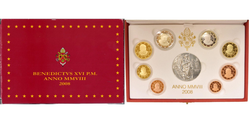 Vatican, Benedict XVI, Set 1 ct. - 2 Euro, Proof, 2008, Rome, MS(65-70)
Set 1 e...
