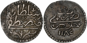 Algeria, Mustafa III, 1/8 Budju, 1770/AH1184, Silver, AU(50-53)