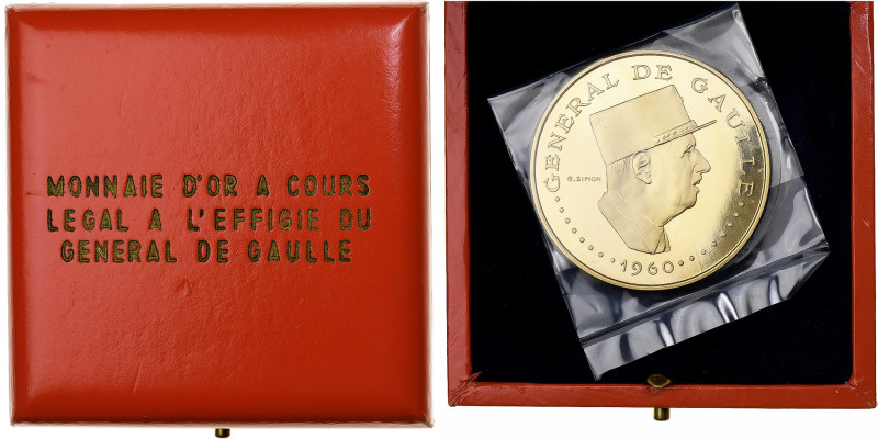 Chad, 10000 Francs, Général De Gaulle, 1970, Monnaie de Paris, Proof, Gold
Cros...