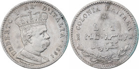 Italian Eritrea, Umberto I, Lira, 1891, Rome, Silver, AU(50-53), KM:2