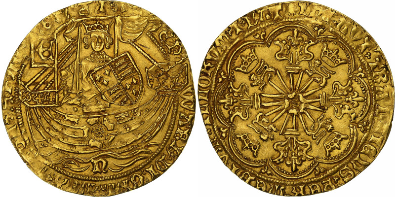 Kingdom of England, Edward IV, Ryal or Rose noble, 1465-1466, Norwich, Gold
The...