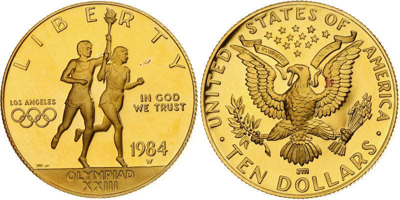 United States, 10 Dollars, Summer Olympics, Los Angeles, 1984, West Point, Gold...