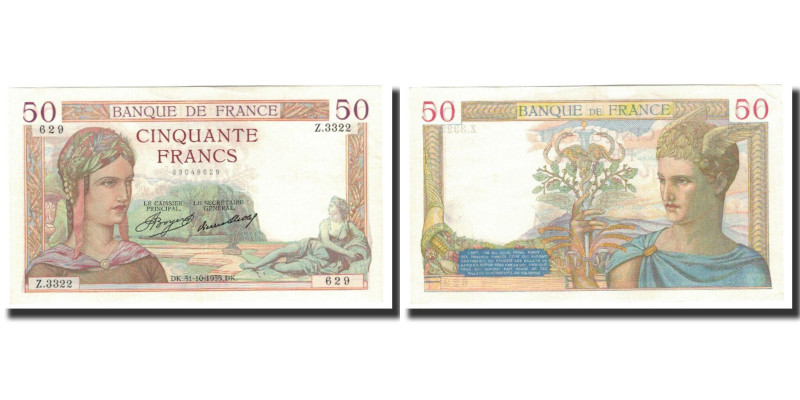 France, 50 Francs, 1935-10-31, UNC(60-62), Fayette:17.19, KM:81
Ceres and Park ...