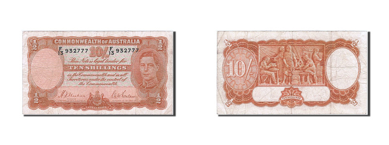 Banknote, Australia, 10 Shillings, 1939, EF(40-45)
Orange signature H. J. Sheeh...