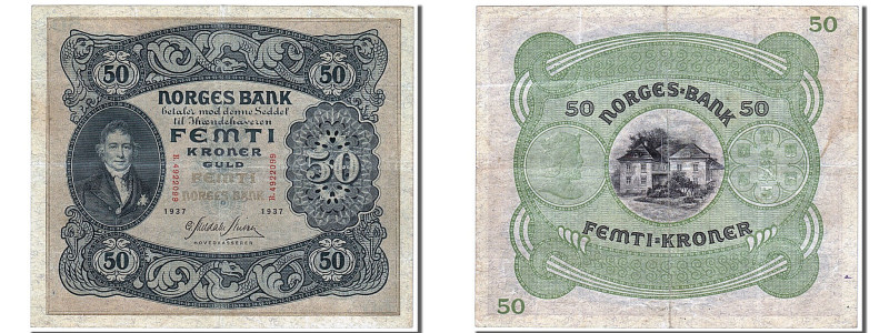 Norway, 50 Kroner, AU(50-53)
Signature G. Meldahl Neilsen. 1935-45. Prefix B-D....