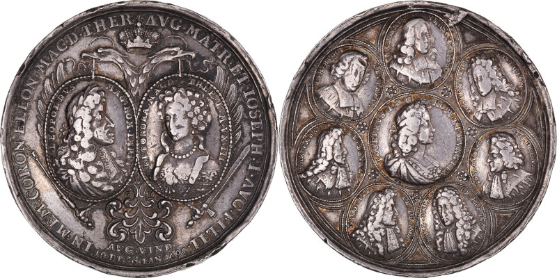 Austria, Medal, Eleonore Magdalene & Joseph I, Coronation, 1690, AU(50-53)
Coro...