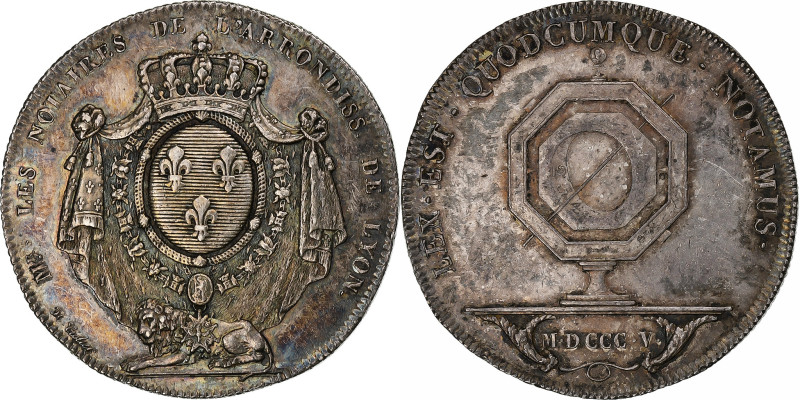 France, Token, Notaires de l'Arrondissement de Lyon, 1805, Silver, Tiolier
Roya...