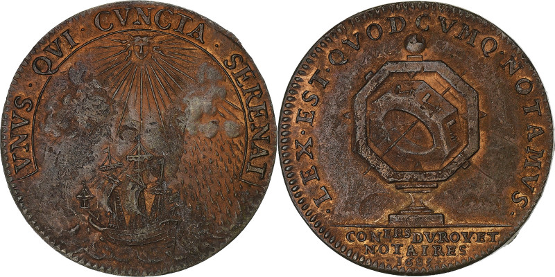 France, Token, Paris, Conseillers du roi et notaires, 1683, Copper, AU(55-58)
S...