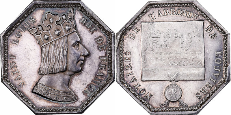 France, Token, Saint Louis, Notaires de l'arrondissement de Louviers, Silver
Cr...