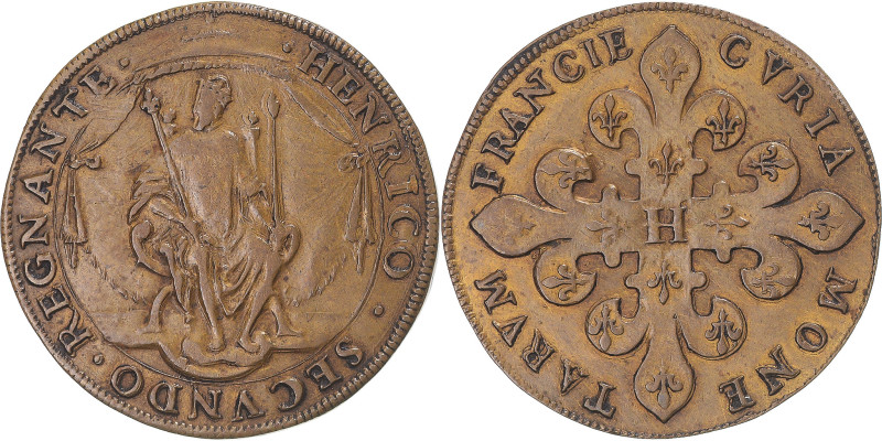 France, Token, Henri II, Cour des monnaies, EF(40-45), Brass, Feuardent:2136
Ki...