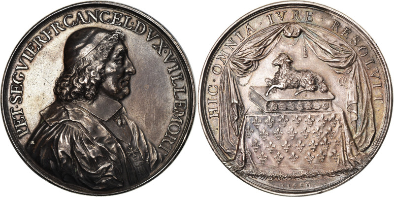 France, Medal, Louis XIV, Pierre Séguier, 1663, Warin, AU(55-58), Silver
Bust o...