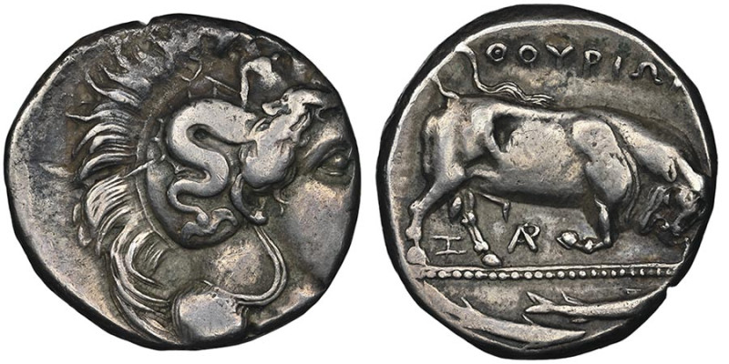 Distatère, 350-300 avant J.C., AG 15.55 g.
Avers : Tête d'Athéna à droite, coiff...
