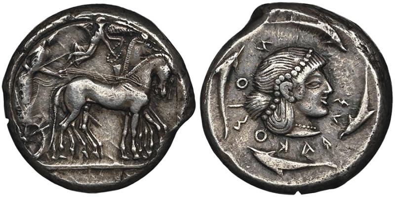 Hiéron Ier 477-466 avant J.-C.
Tétradrachme, Syracuse, 475-470 avant J.C., AG 17...