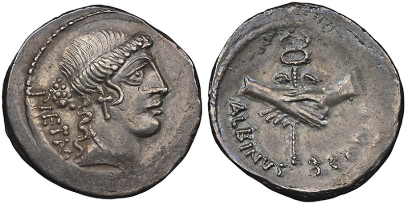 Gens Postumia
Albinus Bruti f., 48 avant J.C.
Denarius, Rome, AG 3.79 g.
Avers :...