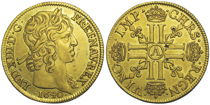 Louis XIII 1610-1643
Double Louis d'or ,2ème type Paris, 1640 A, AU 13.46 g.
Ref...