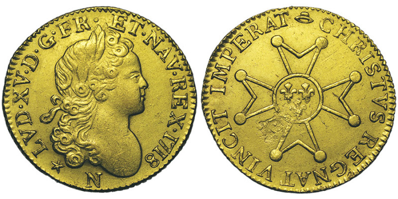 Louis XV 1715–1774
Louis d'or à la croix du "chevalier", appelé autrefois à "la ...