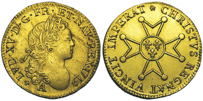 Louis XV 1715–1774
Louis d'or à la croix du "chevalier", appelé autrefois à "la ...