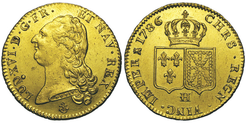 Louis XVI 1774-1792
Double Louis d'or à la tête nue, La Rochelle, 1786 H, IIeme ...