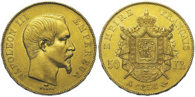 Second Empire 1852-1870
50 Francs, Paris, 1856 A, AU 16,12 g.
Ref : G.1111, Fr. 571
Conservation : presque Superbe