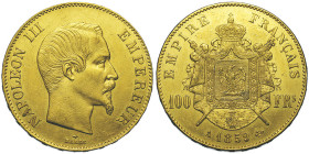 Second Empire 1852-1870, 100 Francs, Paris, 1859 A, AU 32.25 g.
Ref : G.1136, Fr. 569
Conservation : presque Superbe
