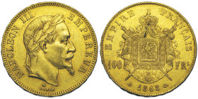 Second Empire 1852-1870, 100 Francs, Paris, 1868 A, AU 32.25 g.
Ref : G.1136, Fr. 580
Conservation : presque Superbe
Quantité : 2315 ex. Très Rare