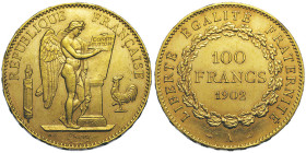 Troisième République 1870-1940, 100 Francs, Paris, 1902 A, AU 32.25 g.
Ref : G. 1137, Fr. 590
Conservation : presque Superbe