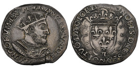François 1er 1515-1547
Teston, ND (1515-47), Marseille, AG 9.46 g. Ref : G. 282 (R5)
Grading : NGC AU 55
Conservation : presque Superbe